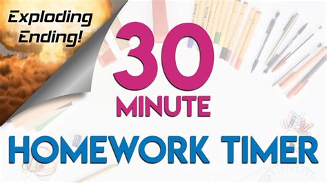 30 minute Homework countdown timer with exploding ending! - YouTube