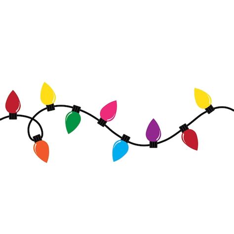 Premium Vector | Christmas lights string isolated on white background vector