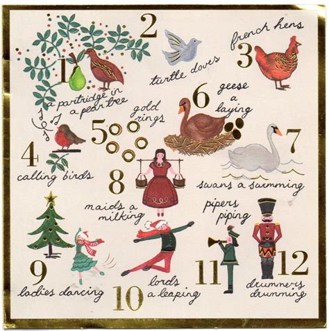 12 Days Of Christmas Cards Printable