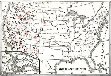 Gold and Silver Mining Regions of the United States