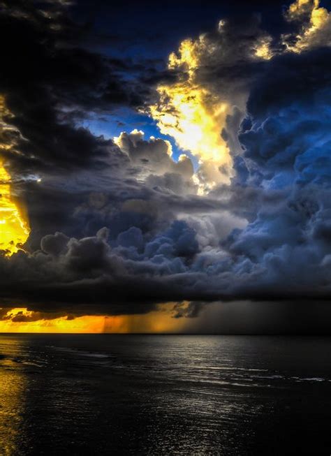 opticallyaroused: Big storm, golden sunset, gorgeous sky, calm ocean ...