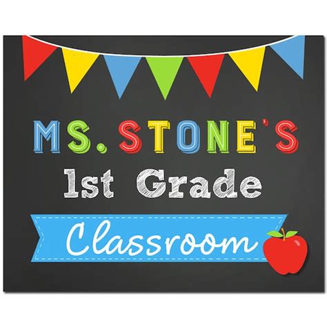 Personalized Teacher Classroom Door Sign Yard Sign Printable