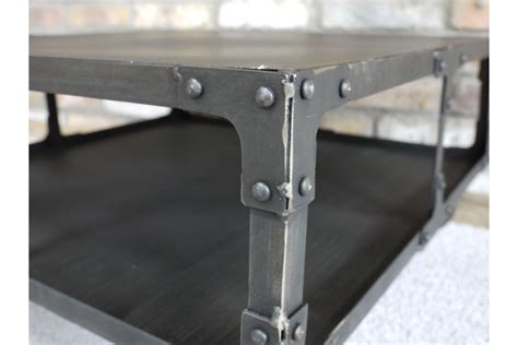 Industrial Coffee Table, Black Metal, Wheels — Decor Interiors - Home