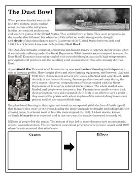 The Dust Bowl-Causes & Effects by Curriculum Candy | TpT