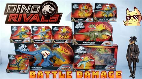 Jurassic World Dino Rivals Battle Damage Reseña Completa! Spinosaurus Albertosaurus de Mattel ...