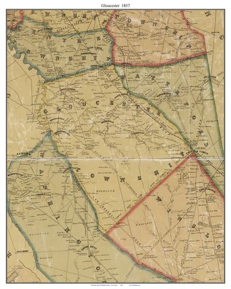 Gloucester 1857 Old Town Map With Homeowner Names New Jersey - Etsy