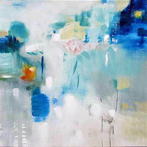 Celeste Motion Blue Abstract Canvas Wall Art, 24" x 24" | At Home