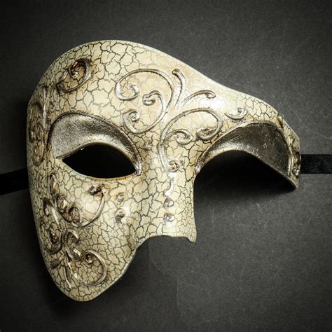 Phantom of the Opera' Venetian Masquerade Mask-Silver Lining