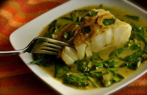 Baked Cod with Spinach in Coconut-Curry Sauce - sublime recipe comes from a reader's suggestion