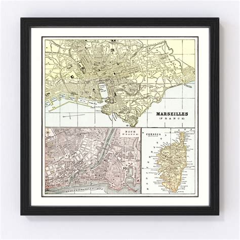 Marseille Map 1901 Old Map of Marseille France Art Vintage - Etsy