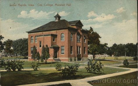 Coe College. Marshall Hall Cedar Rapids, IA Postcard