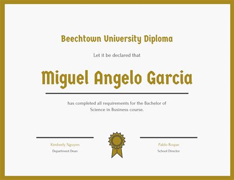 College Diploma Certificate - Templates by Canva