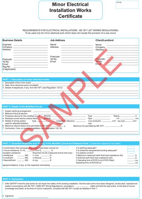 Certificates | Everycert within Electrical Installation Test ...