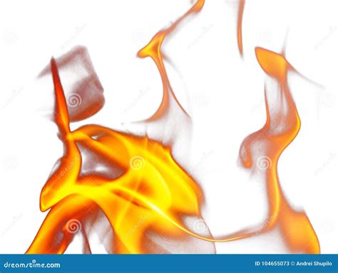 Fire Flames on a White Background Stock Image - Image of passion ...