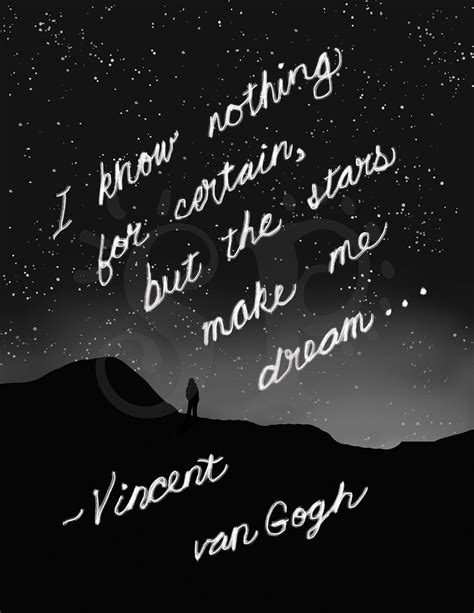 Night Sky Print with Inspirational van Gogh quote of a Starry | Etsy