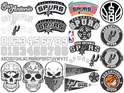 SAN ANTONIO SPURS svg nba basketball bundle clipart stencil | Etsy