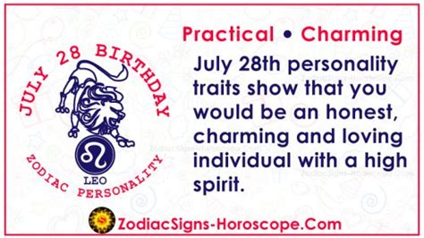 July 28 Zodiac (Leo) Horoscope Birthday Personality and Lucky Things