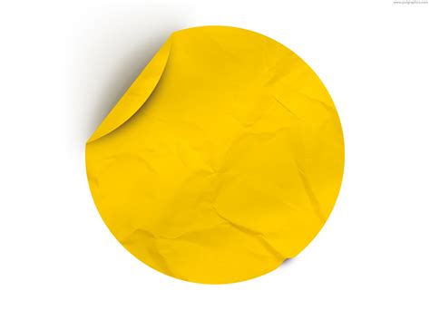 Round yellow paper sticker template PSD - PSDgraphics