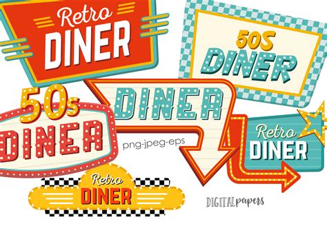 50s Diner Sign Graphic by DIPA Graphics · Creative Fabrica