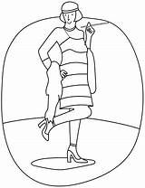 Coloring Roaring Twenties Flappers Book Fashions Pages Fashion Template  sketch template