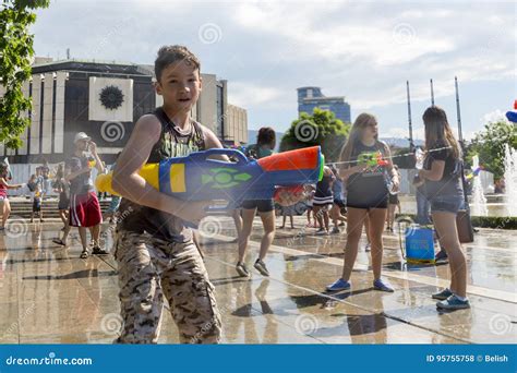 Water gun fight summer editorial stock photo. Image of sofia - 95755758