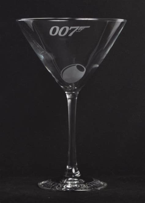 Etched 007 James bond martini 12oz glass by Jackglass on Etsy