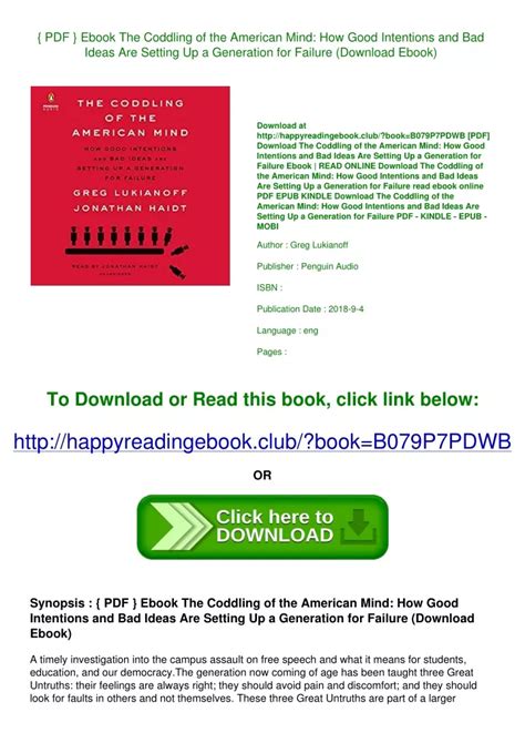 PPT - { PDF } Ebook The Coddling of the American Mind How Good ...