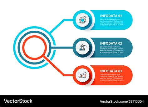 Business data visualization flowchart with 3 Vector Image