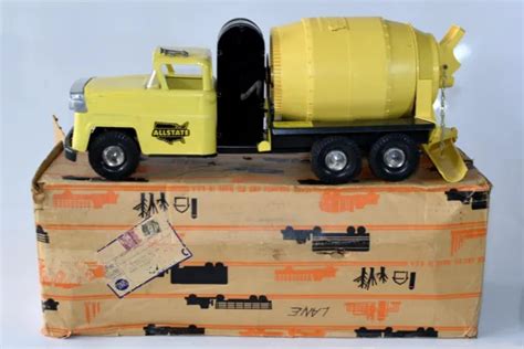 1950'S SEARS / Louis Marx Allstate Cement Mixer Truck w/ Original Box ...