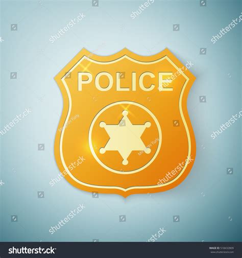 Realistic Gold Police Badge Icon Isolated Stock Vector (Royalty Free) 518432809 | Shutterstock