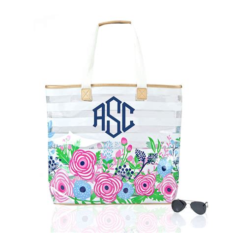 Monogrammed Large Beach Bag Multi-Color - Marleylilly