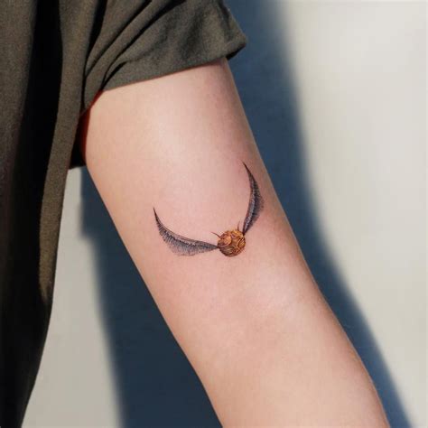 Golden Snitch. Thanks, Ruixin :) . | Golden snitch tattoo, Snitch tattoo, Harry tattoos