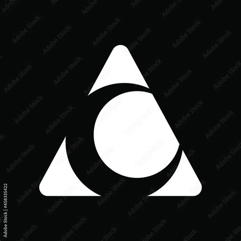 Alchemy symbols icon/logo isolated on black background. Abstract Triangle. Magic vector ...