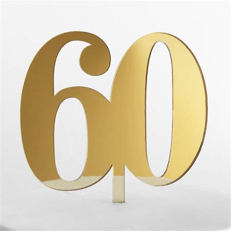 Classic Number 60 Cake Topper - SANDRA DILLON DESIGN