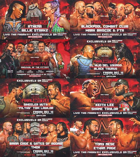 ROH Final Battle 2023 Card : r/prowrestlingrated