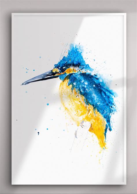 Kingfisher Painting - Kingfisher Watercolour Living Room Art Limited ...