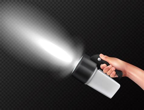 Free Vector | Modern powerful high lumen handheld torch flashlight in ...