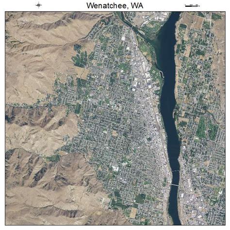 Aerial Photography Map of Wenatchee, WA Washington