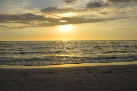 Golden Sunset in Ocean Sea. Stock Photo - Image of light, blue: 171942678