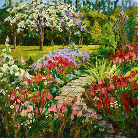 Garden Path, Painting by Ingrid Dohm | Artmajeur