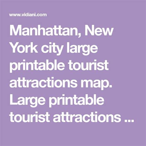 manhattan, new york city large printable tourist attractions map