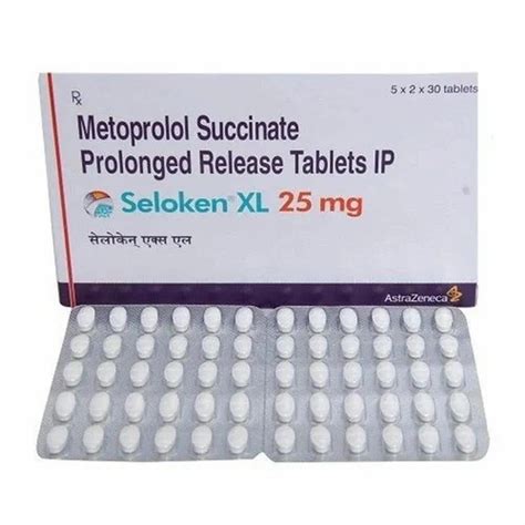 Metoprolol Succinate 23.75mg Seloken XL 25mg Tablet, Packaging Type: Strips at Rs 138/strip in ...