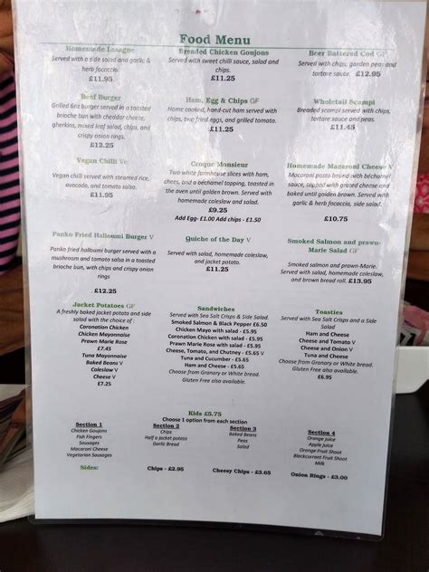 Menu at Hummingbird Restaurant, Shoreham-by-Sea