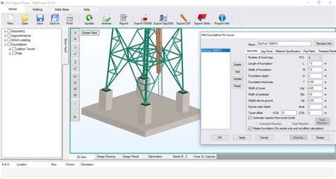 Foundation Design - ASMTower – Tower Analysis and Design Software