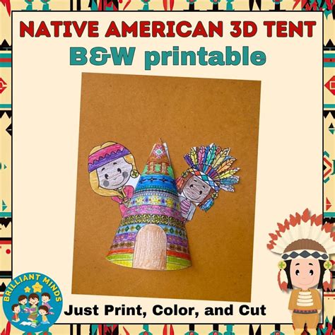 Native American Craft -Native American Heritage Month Craft - 3D TENT ...