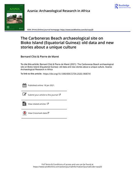 (PDF) The Carboneras Beach archaeological site on Bioko Island ...