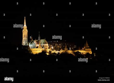 Budapest castle at night, Hungary Stock Photo - Alamy