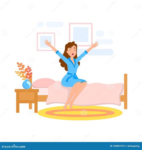 Girl Waking Up Cartoon