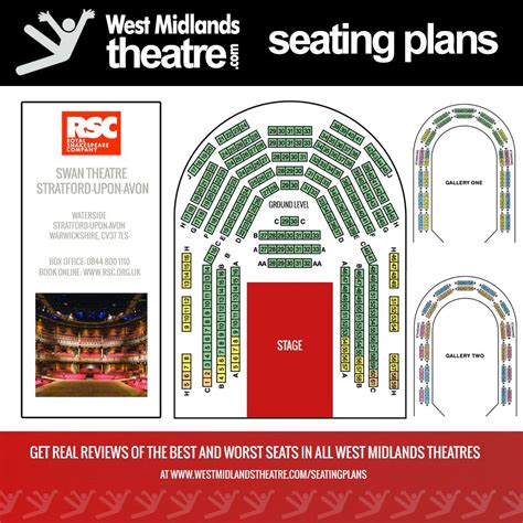 West Midlands Theatre Seating Plan for the RSC Swan Theatre in Stratford-upon-Avon, Warwickshire ...