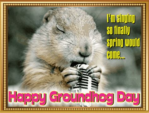 Mr. Groundhog Singing! Free Groundhog Day eCards, Greeting Cards | 123 Greetings